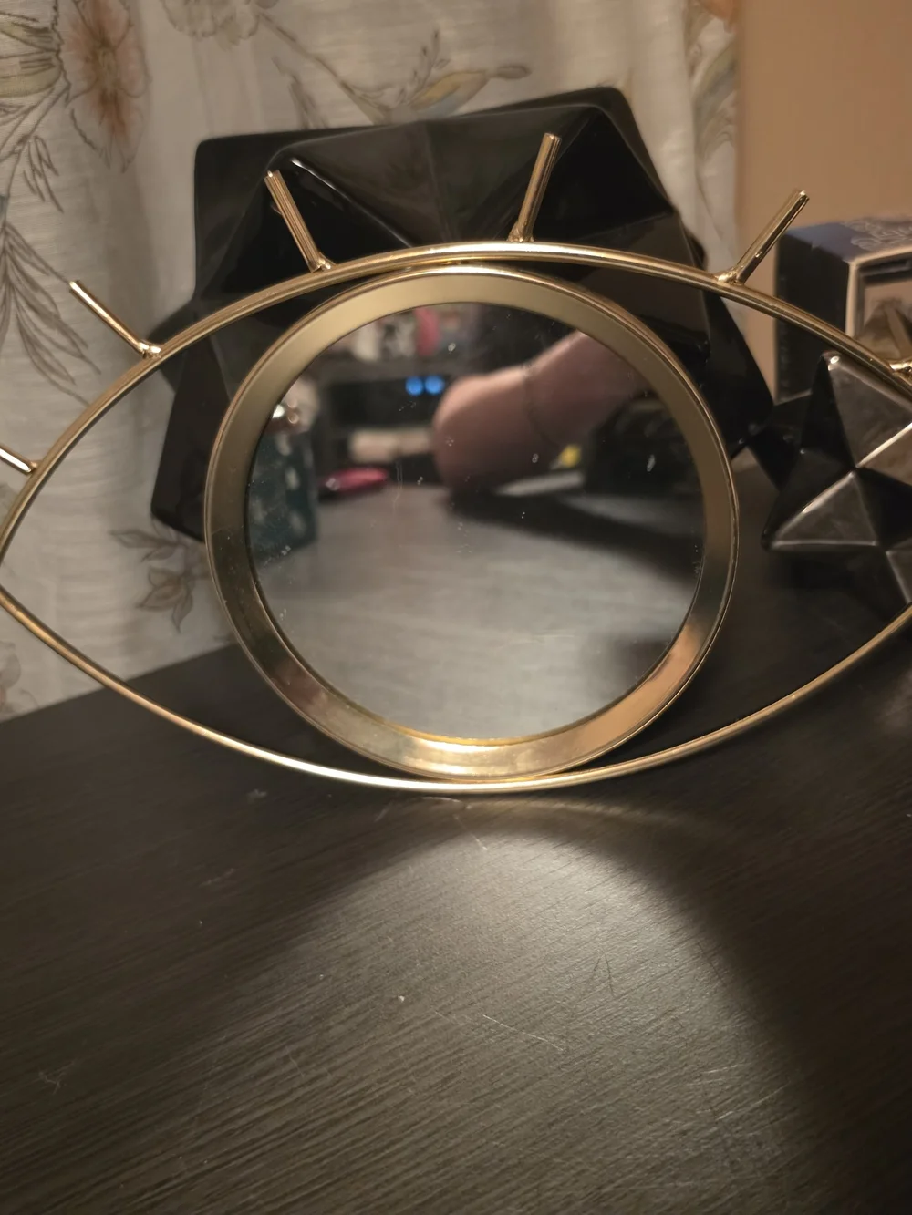 Gold Eye-Shaped Wall Mirror - Decorative Home Wall Decor